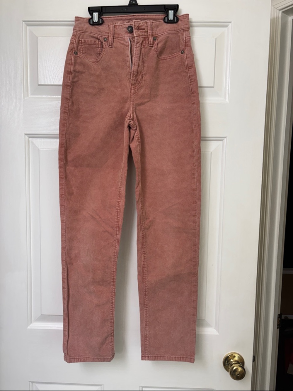 American Eagle Pink Corduroy High-Rise Pants